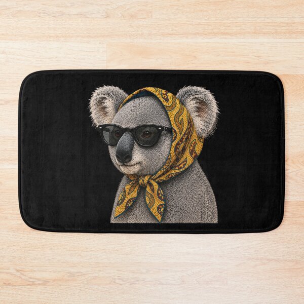 Item preview, Fashion Koala Embroidery Art, Koala with Sunglasses, Vintage Headscarf Animal Portrait designed and sold by ColorSplash123.