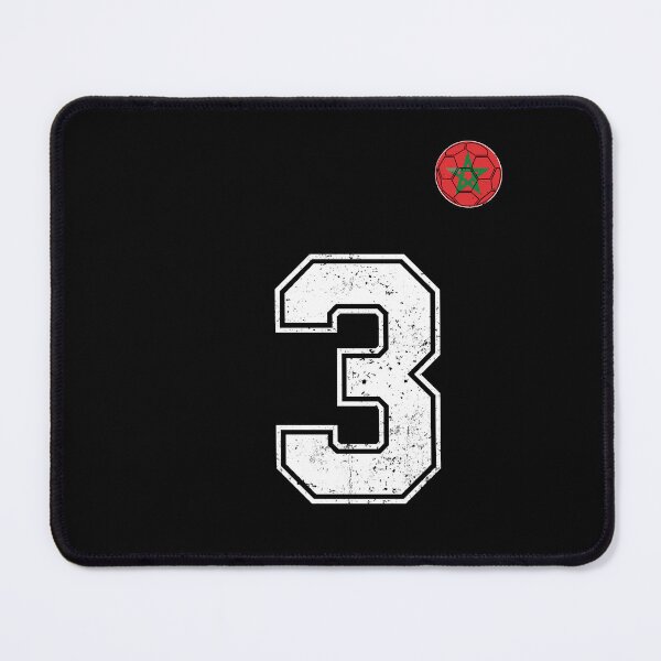 Item preview, Morocco Soccer Number 3 Vintage Sports Fan designed and sold by OliviaHayesArt.