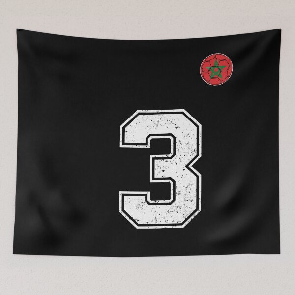 Item preview, Morocco Soccer Number 3 Vintage Sports Fan designed and sold by OliviaHayesArt.