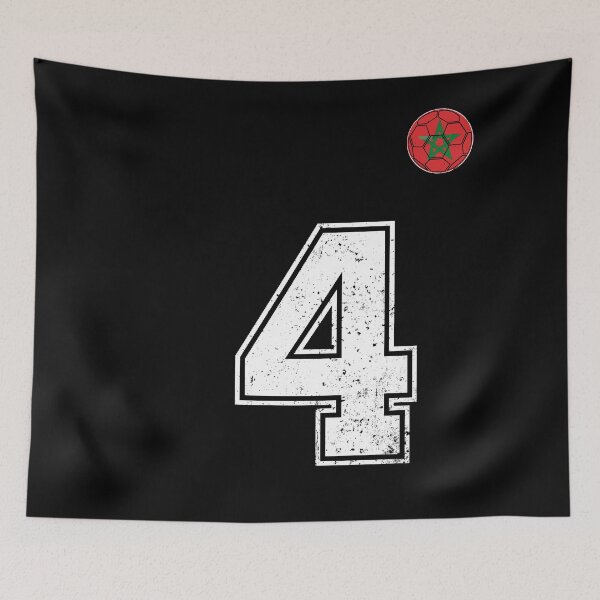 Item preview, Morocco Soccer Number 4 Vintage Sports Fan designed and sold by OliviaHayesArt.