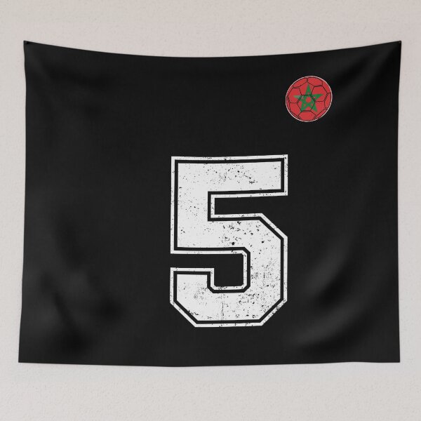 Item preview, Morocco Soccer Number 5 Vintage Sports Fan designed and sold by OliviaHayesArt.