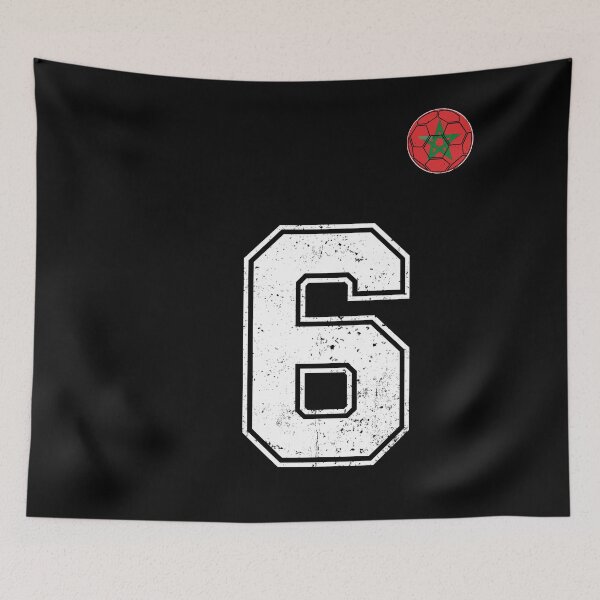 Item preview, Morocco Soccer Number 6 Vintage Sports Fan designed and sold by OliviaHayesArt.