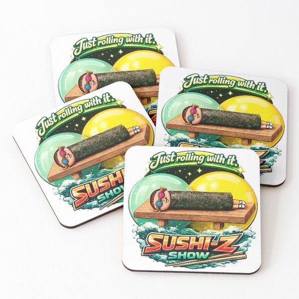Item preview, Sushi-Z Show: Just Rolling With It Retro Japanese Pop Art designed and sold by Surreal Characters & Cute Pups.