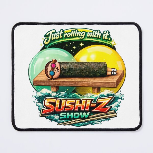 Item preview, Sushi-Z Show: Just Rolling With It Retro Japanese Pop Art designed and sold by Surreal Characters & Cute Pups.