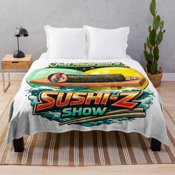 Item preview, Sushi-Z Show: Just Rolling With It Retro Japanese Pop Art designed and sold by Surreal Characters & Cute Pups.
