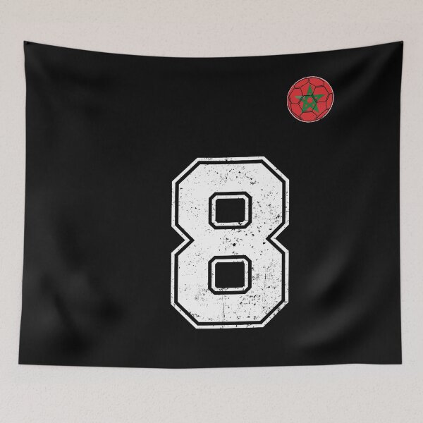 Item preview, Morocco Soccer Number 8 Vintage Sports Fan designed and sold by OliviaHayesArt.
