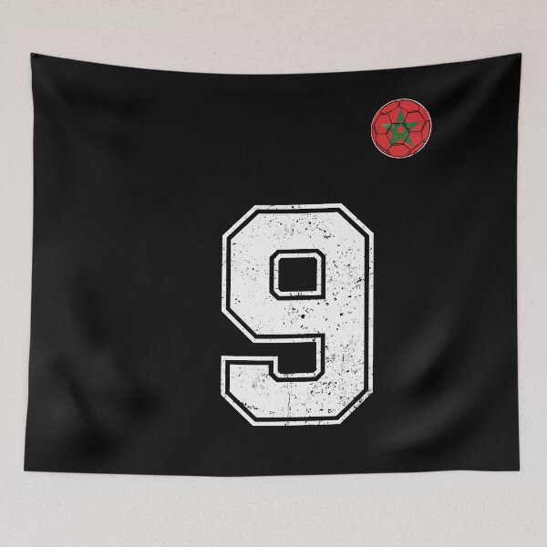 Item preview, Morocco Soccer Number 9 Vintage Sports Fan designed and sold by OliviaHayesArt.