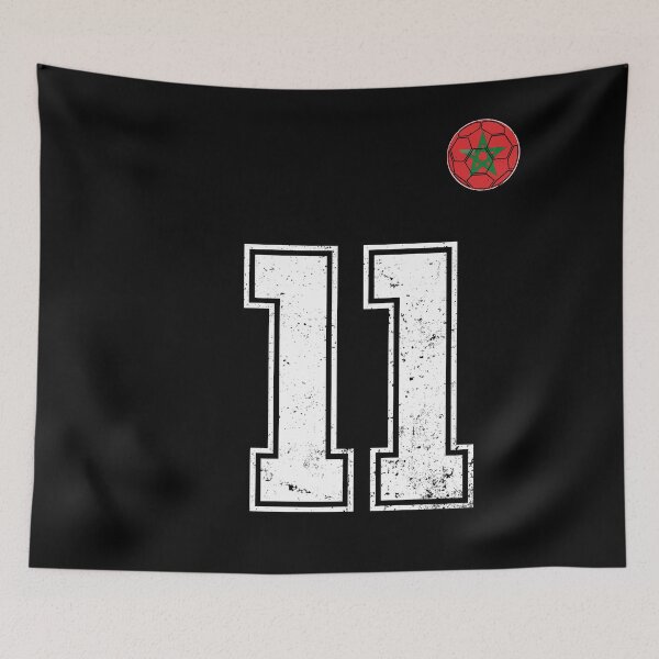 Item preview, Morocco Soccer Number 11 Vintage Sports Fan designed and sold by OliviaHayesArt.