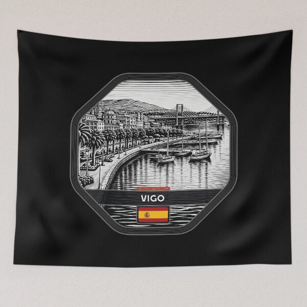 Item preview, Vigo Spain Linocut Style  designed and sold by Thistle-TShop.