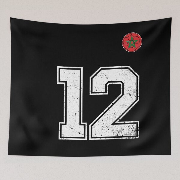 Item preview, Morocco Soccer Number 12 Vintage Sports Fan designed and sold by OliviaHayesArt.