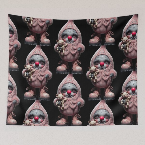 Item preview, Spooky Pastel Pink Clown and Piglet Skeleton designed and sold by LujziWorld.