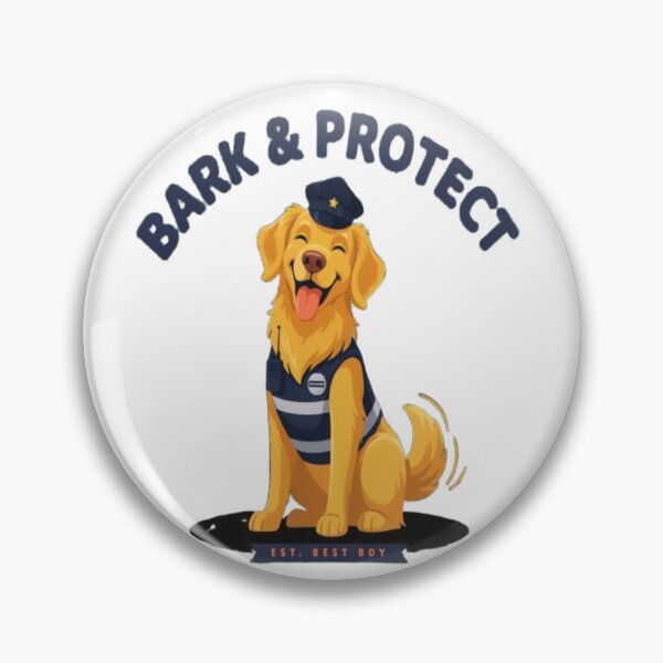 Item preview, Bark And Protect Golden Retriever Security Dog Design designed and sold by ClaussShop.