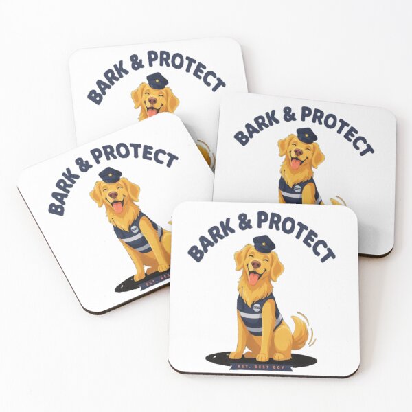 Item preview, Bark And Protect Golden Retriever Security Dog Design designed and sold by ClaussShop.