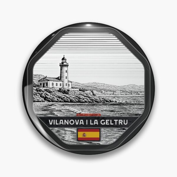 Item preview, Vilanova i La Geltru Spain Linocut Style  designed and sold by Thistle-TShop.