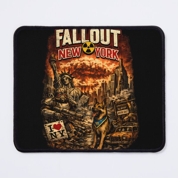 Item preview, Fallout New York Wasteland Poster | Post Apocalyptic NYC Dogmeat Retro Gaming Design designed and sold by RockyLambda.