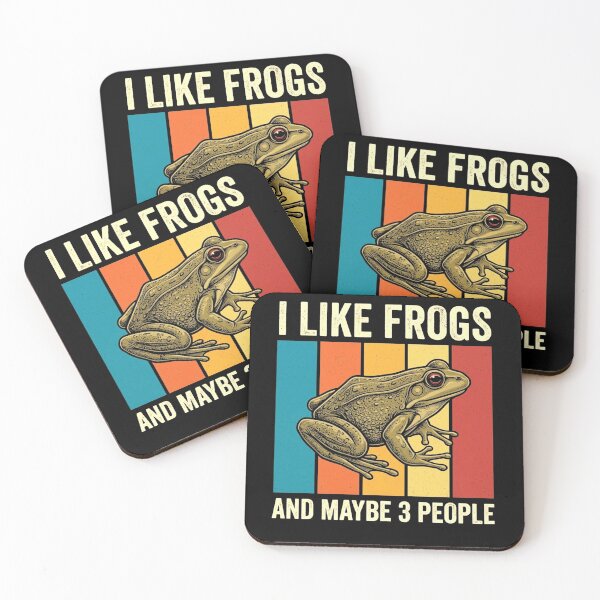 Item preview, I Like Frogs and Maybe 3 People Funny Retro Frog Lover Design designed and sold by MiALopezArt.