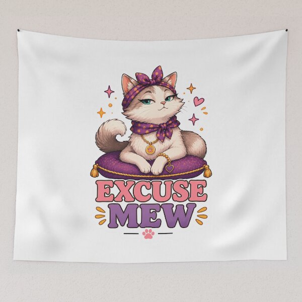 Item preview, Excuse Mew Funny Cat Sticker designed and sold by MoodCats.