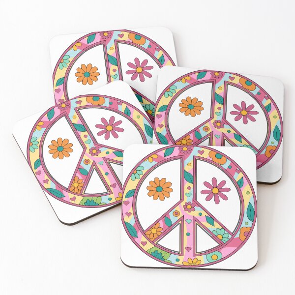 Item preview, Floral Peace Sign Retro Hippie Aesthetic Design designed and sold by A Little Unhinged.