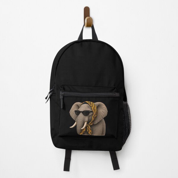 Item preview, Fashion Elephant Embroidery Art, Elephant with Sunglasses, Vintage Headscarf Animal Portrait designed and sold by ColorSplash123.