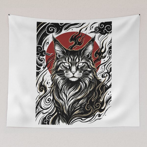 Item preview, Maine Coon Japanese Tattoo designed and sold by Irezumiya.