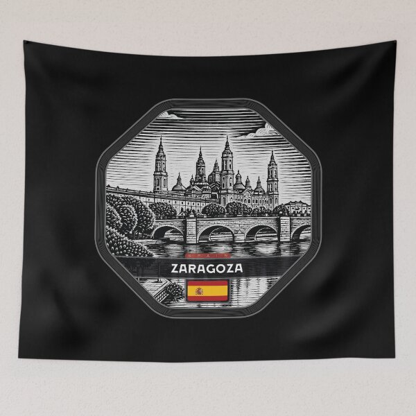 Item preview, Zaragoza Spain Linocut Style  designed and sold by Thistle-TShop.