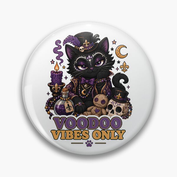 Item preview, Voodoo Vibes Only Spooky Black Cat Sticker designed and sold by MoodCats.