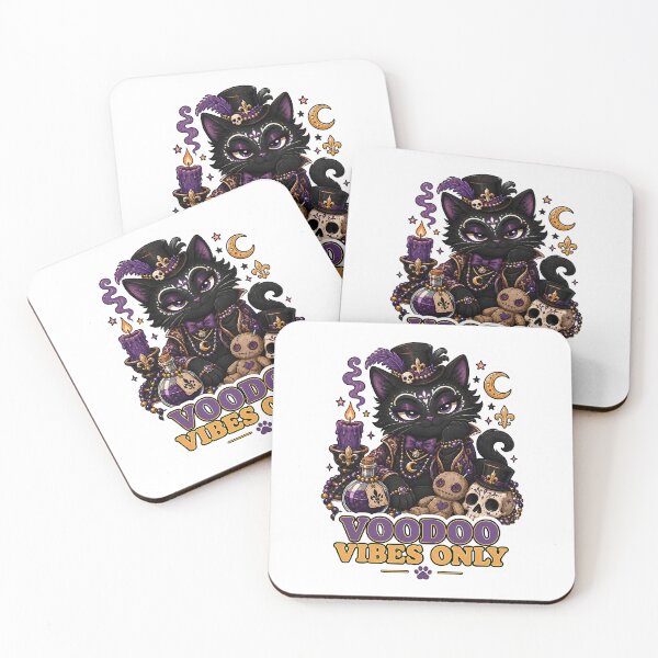 Item preview, Voodoo Vibes Only Spooky Black Cat Sticker designed and sold by MoodCats.