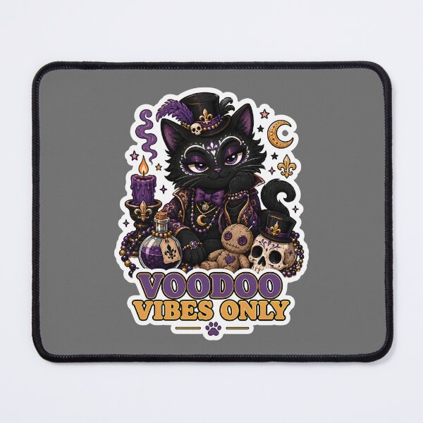 Item preview, Voodoo Vibes Only Spooky Black Cat Sticker designed and sold by MoodCats.