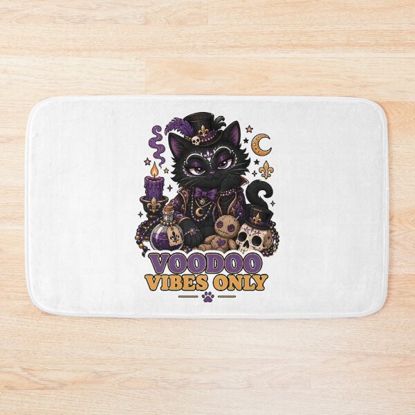 Item preview, Voodoo Vibes Only Spooky Black Cat Sticker designed and sold by MoodCats.