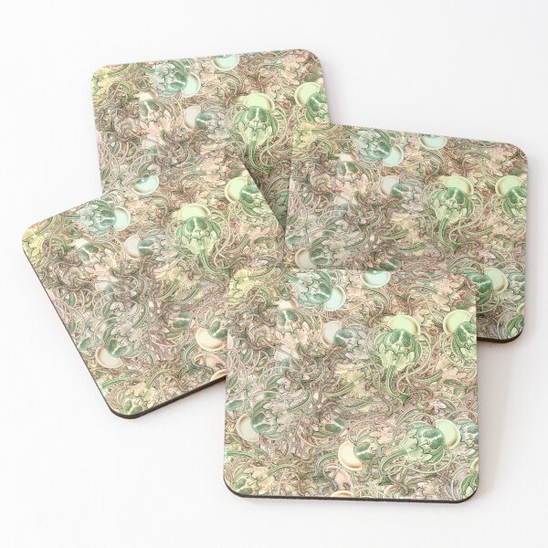 Item preview, Ebb and Flow vintage jellyfish pattern designed and sold by aeolia.