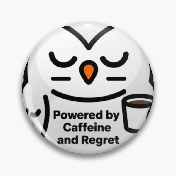 Item preview, Powered by Caffeine and Regret | Funny Tired Owl Sticker designed and sold by Inkabbmate.