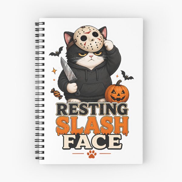 Item preview, Resting Slash Face Halloween Horror Cat Sticker designed and sold by MoodCats.