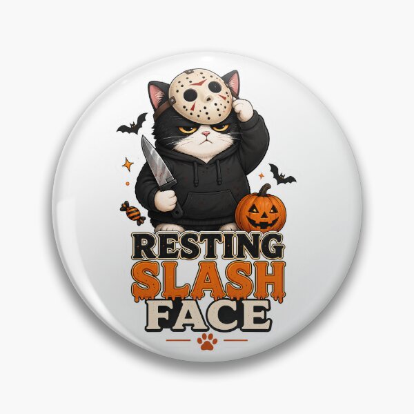Item preview, Resting Slash Face Halloween Horror Cat Sticker designed and sold by MoodCats.