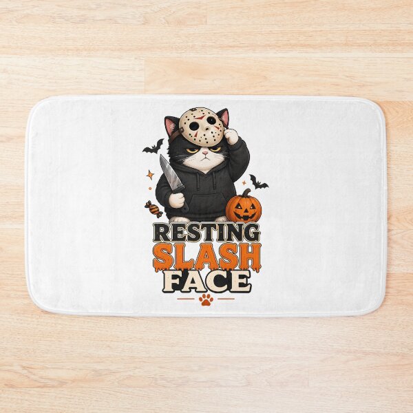 Item preview, Resting Slash Face Halloween Horror Cat Sticker designed and sold by MoodCats.