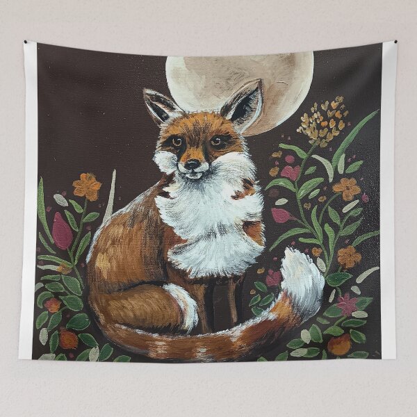 Item preview, Fox in Flowers designed and sold by ArtistsAtticWI.