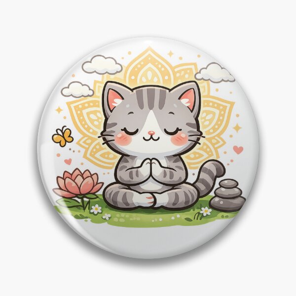 Item preview, Zen Kitty Meditation  Cute Kawaii Cat Finding Inner Peace designed and sold by Zentroodle.