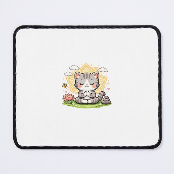 Item preview, Zen Kitty Meditation Cute Kawaii Cat Finding Inner Peace designed and sold by Zentroodle.