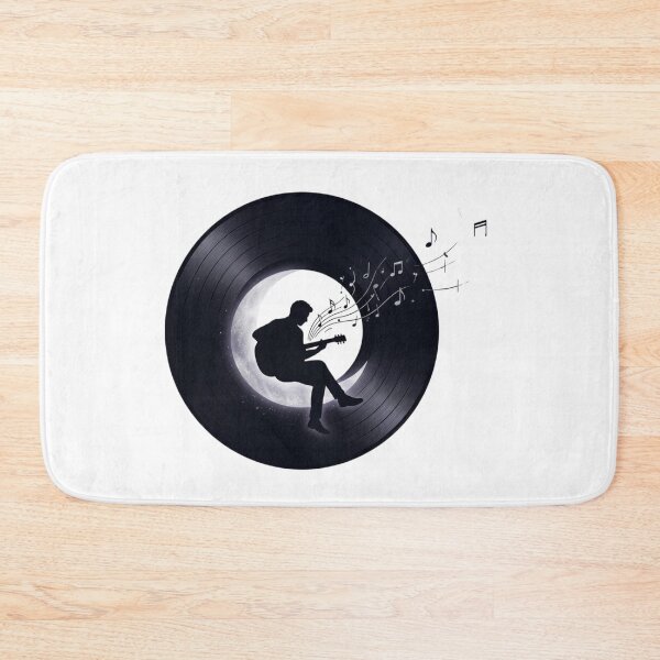 Item preview, Cosmic Guitarist Silhouette on Crescent Moon Vinyl designed and sold by Common-Standard.