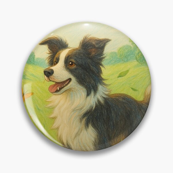 Item preview, Happy Border Collie in a Sunny Flower Meadow designed and sold by Itjung-Room.
