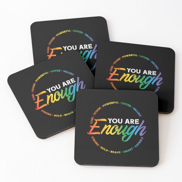 Item preview, You Are Enough Rainbow Pride LGBTQ Affirmation Quote Design designed and sold by Thefreenefnaf.
