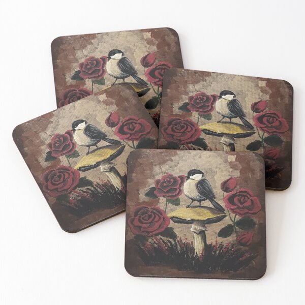 Item preview, Chickadee on a Mushroom designed and sold by ArtistsAtticWI.