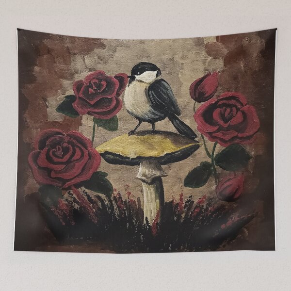 Item preview, Chickadee on a Mushroom designed and sold by ArtistsAtticWI.