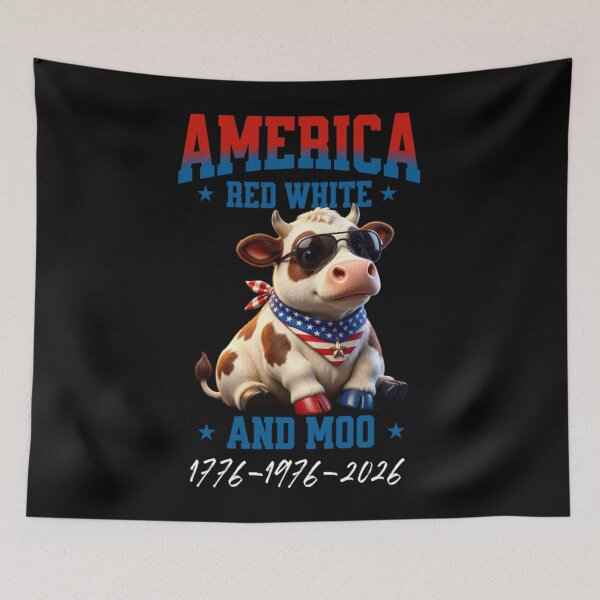 Item preview, Red White and Moo 4th of July  designed and sold by TheEndDesign.