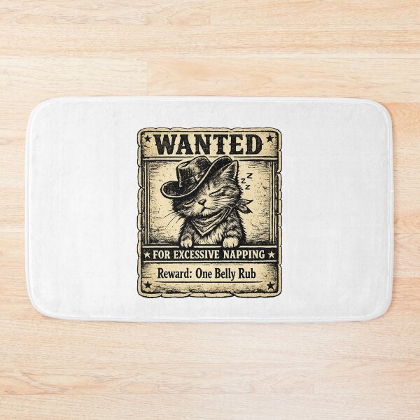 Item preview, Wanted For Excessive Napping Cat | Funny Outlaw Kitty designed and sold by CozyNekoClub.