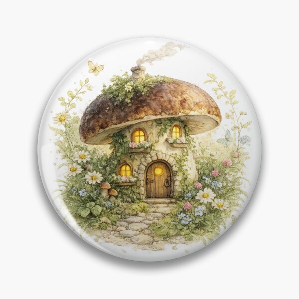 Item preview, Porcini Mushroom Cottage Cottagecore Forest Magic Art designed and sold by CalmCapy Co.