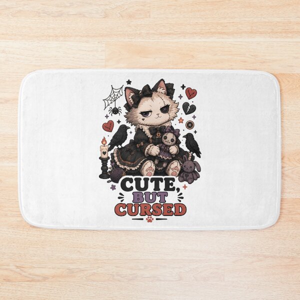 Item preview, Cute But Cursed Gothic Halloween Cat Sticker designed and sold by MoodCats.