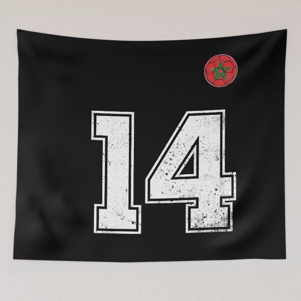 Item preview, Morocco Soccer Number 14 Vintage Sports Fan designed and sold by OliviaHayesArt.