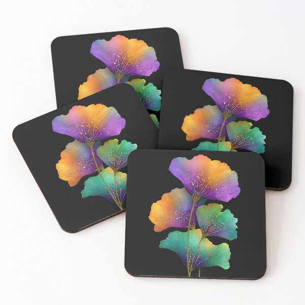 Item preview, Vibrant Rainbow Ginkgo Leaves Botanical Art designed and sold by colorful-white.