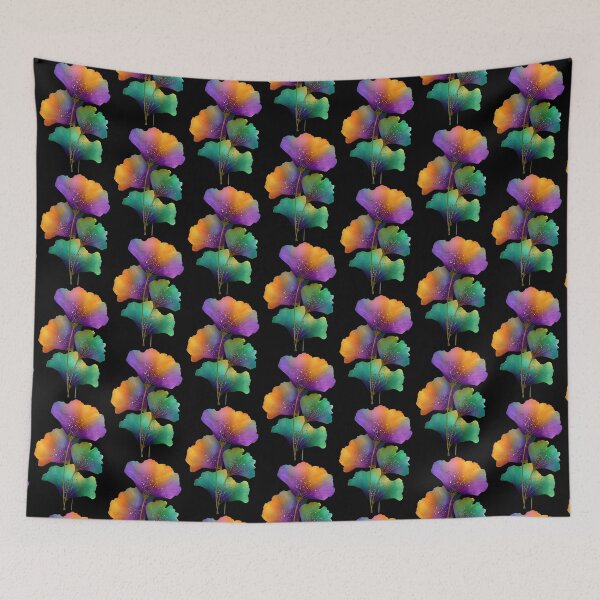 Item preview, Vibrant Rainbow Ginkgo Leaves Botanical Art designed and sold by colorful-white.