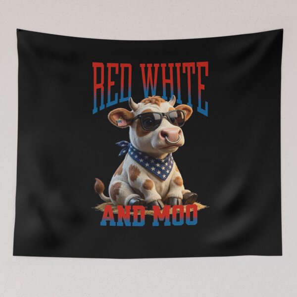 Item preview, Red White and Moo 4th of July  designed and sold by TheEndDesign.